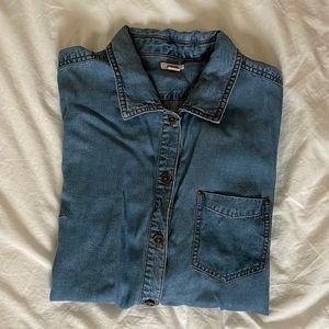 Fossil • denim button down shirt